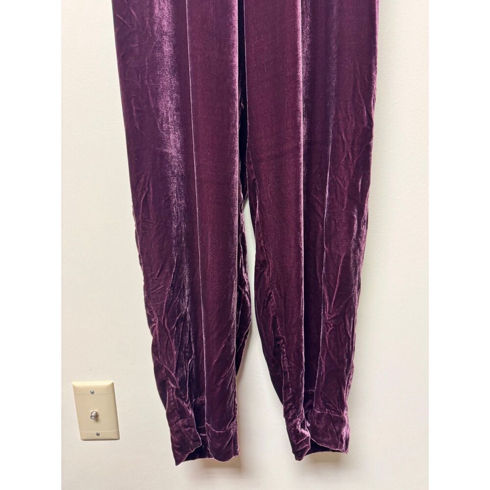 SUNDANCE Aviana Velvet Jumpsuit, Silk Blend, Deep Burgundy, Sz M - Picture 9 of 16